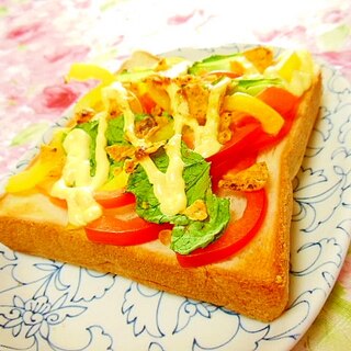 ❤彩り野菜とドリトスのマヨネーズトースト❤